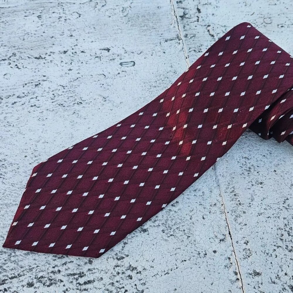 Pierre Cardin Men Tie Red Tone All Silk Necktie Classic Tie Made in USA